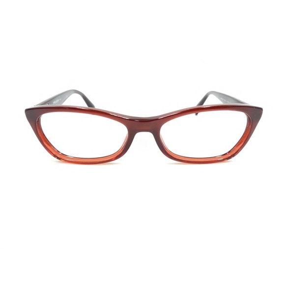 Prada VPR 15P MAX-1O1 Burgundy Dark Red Silver Eyeglasses Frames 53-16 135 Italy - Picture 6 of 12